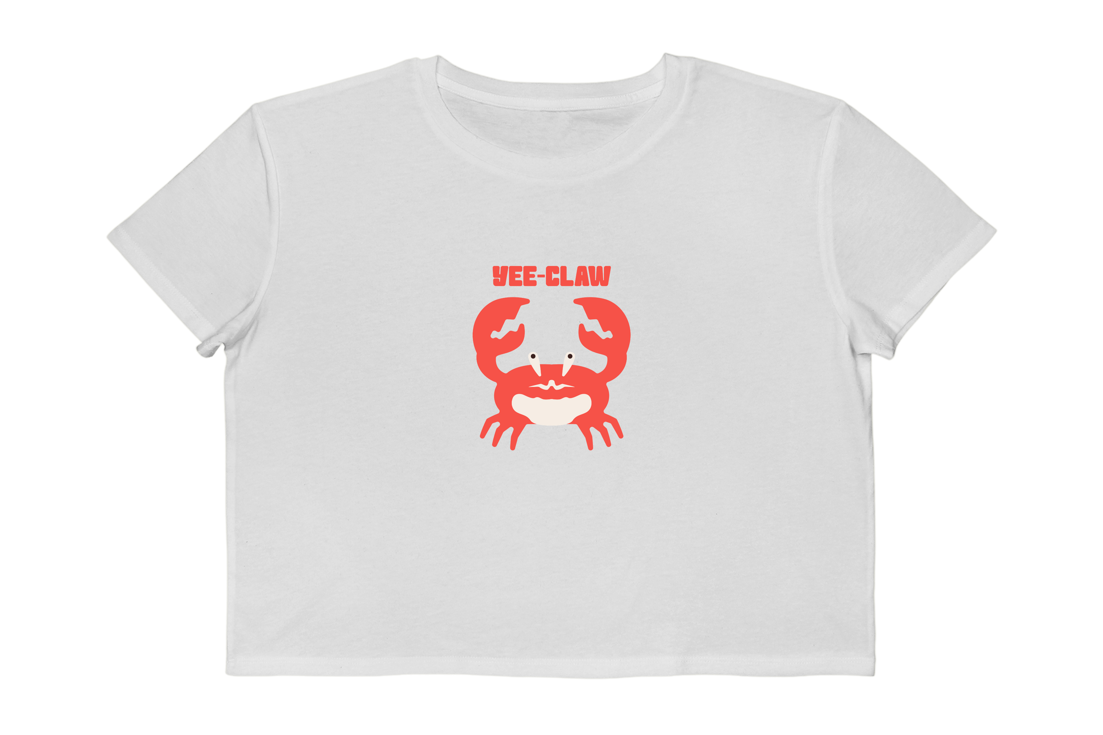 Yee-Claw Crab Graphic Cropped Tee