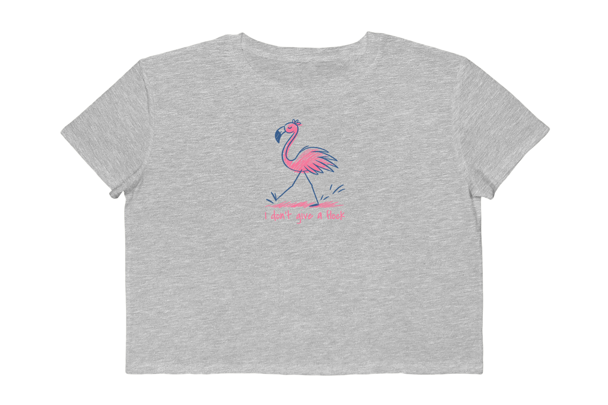 Flamingo 'I Don't Give a Flock' Cropped Tee