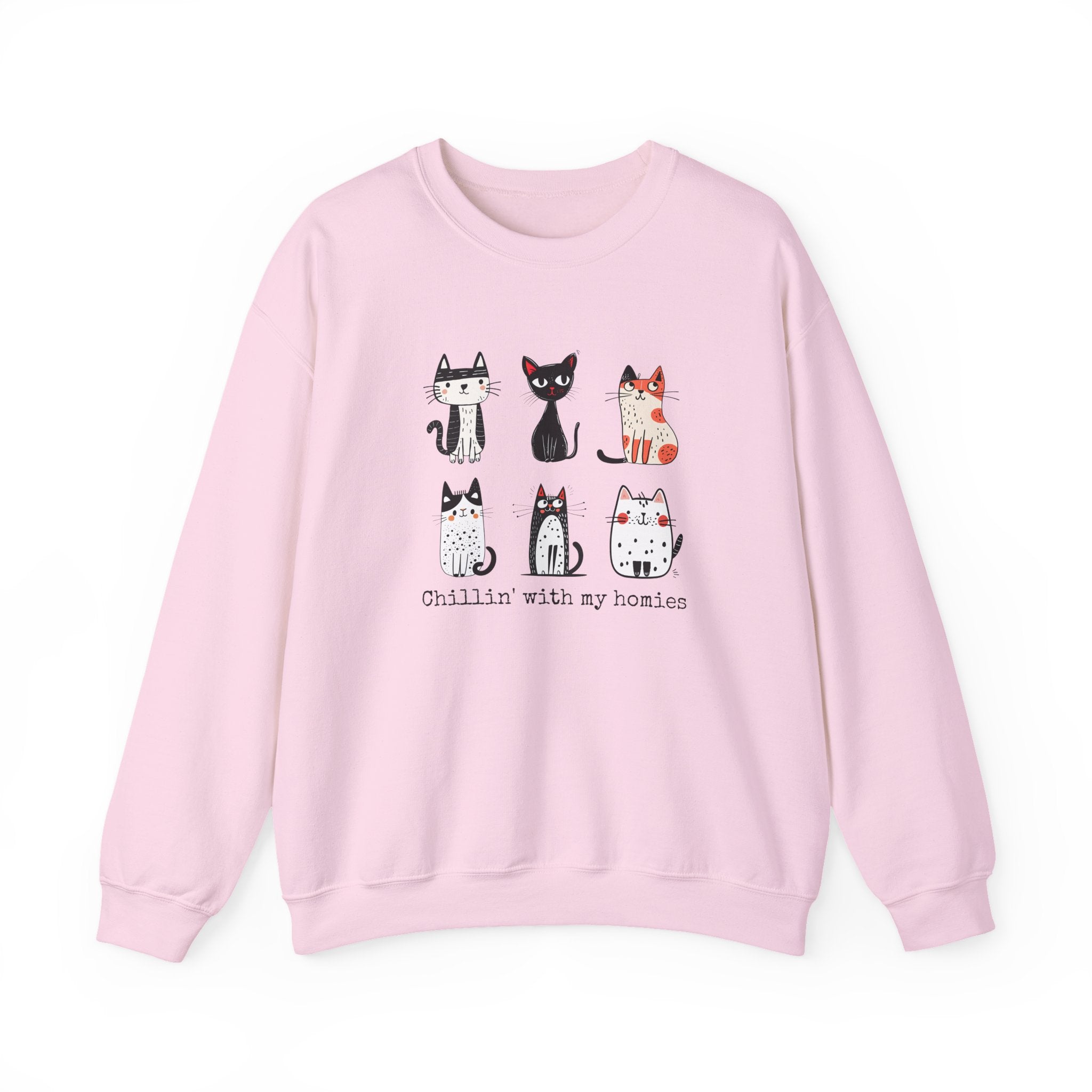 Chillin' with My Homies Cats Graphic Sweatshirt