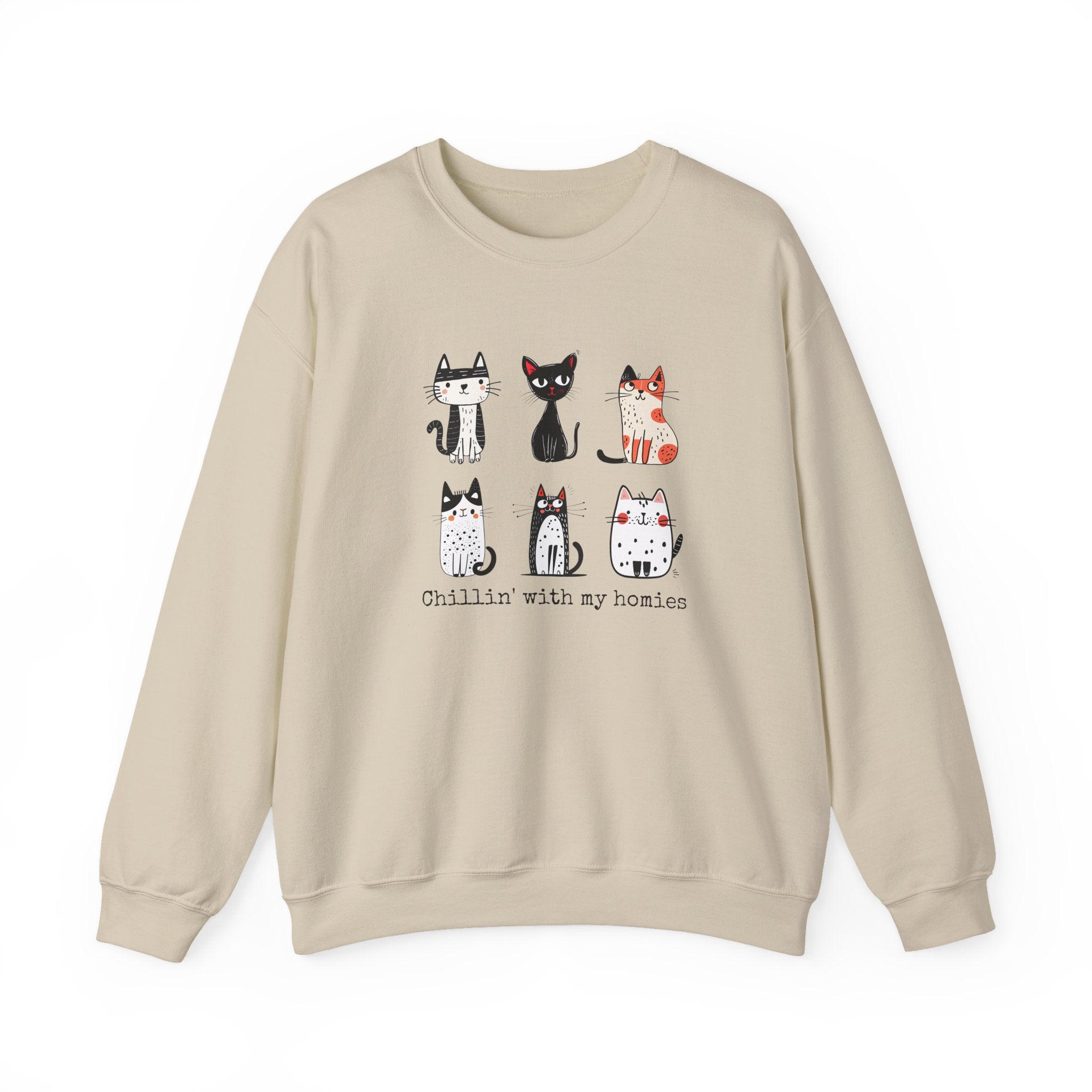 Chillin' with My Homies Cats Graphic Sweatshirt