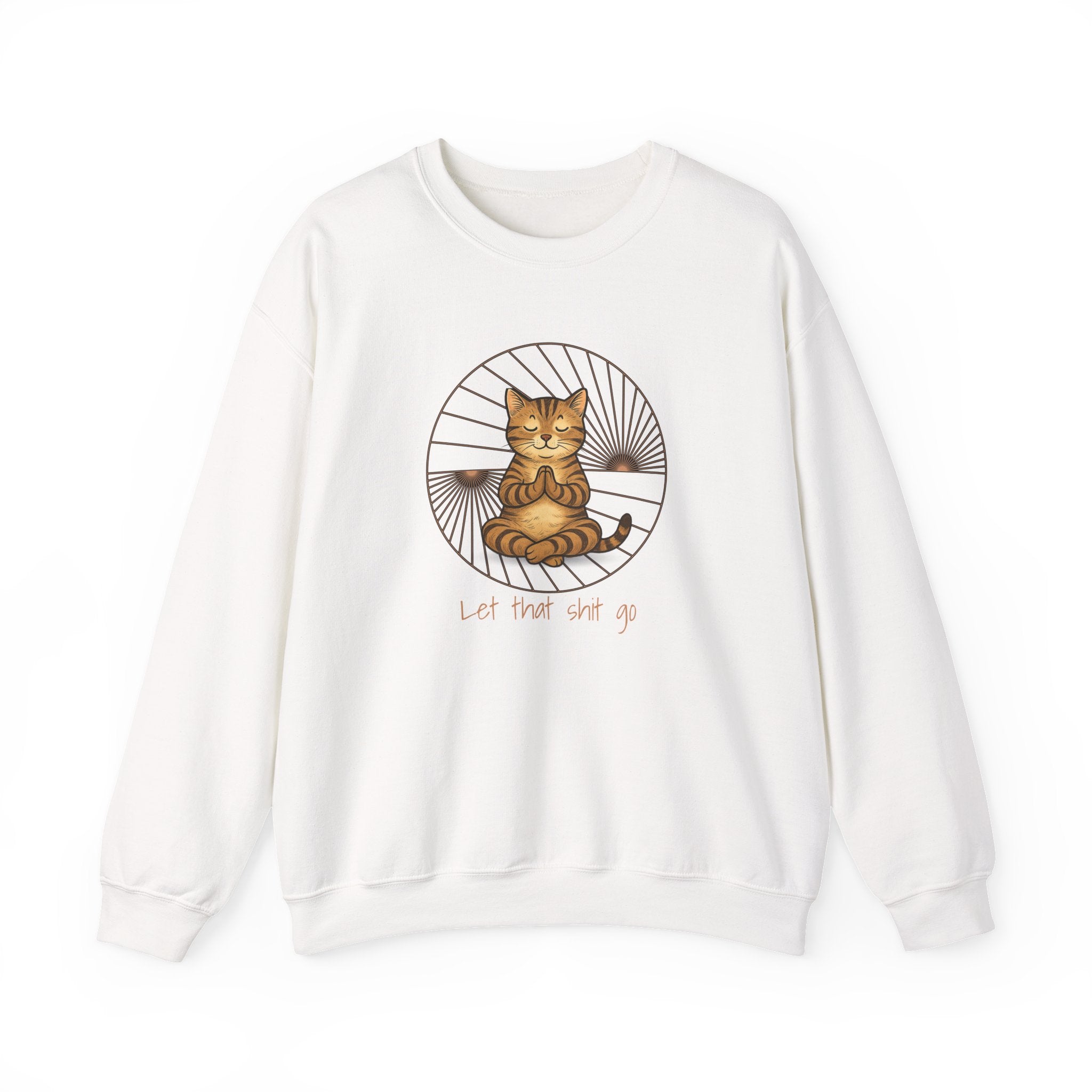 Meditating Cat Illustration Sweatshirt