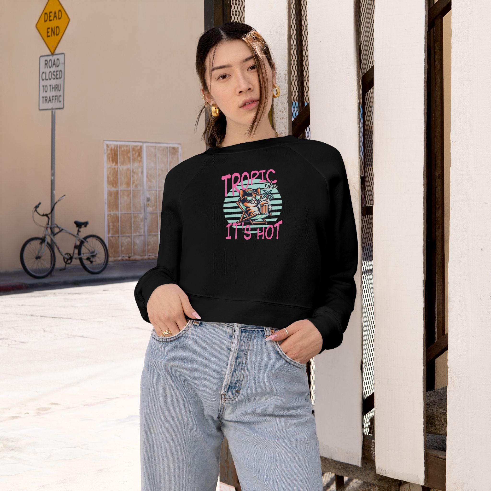 Tropic Like It's Hot Cropped Sweatshirt