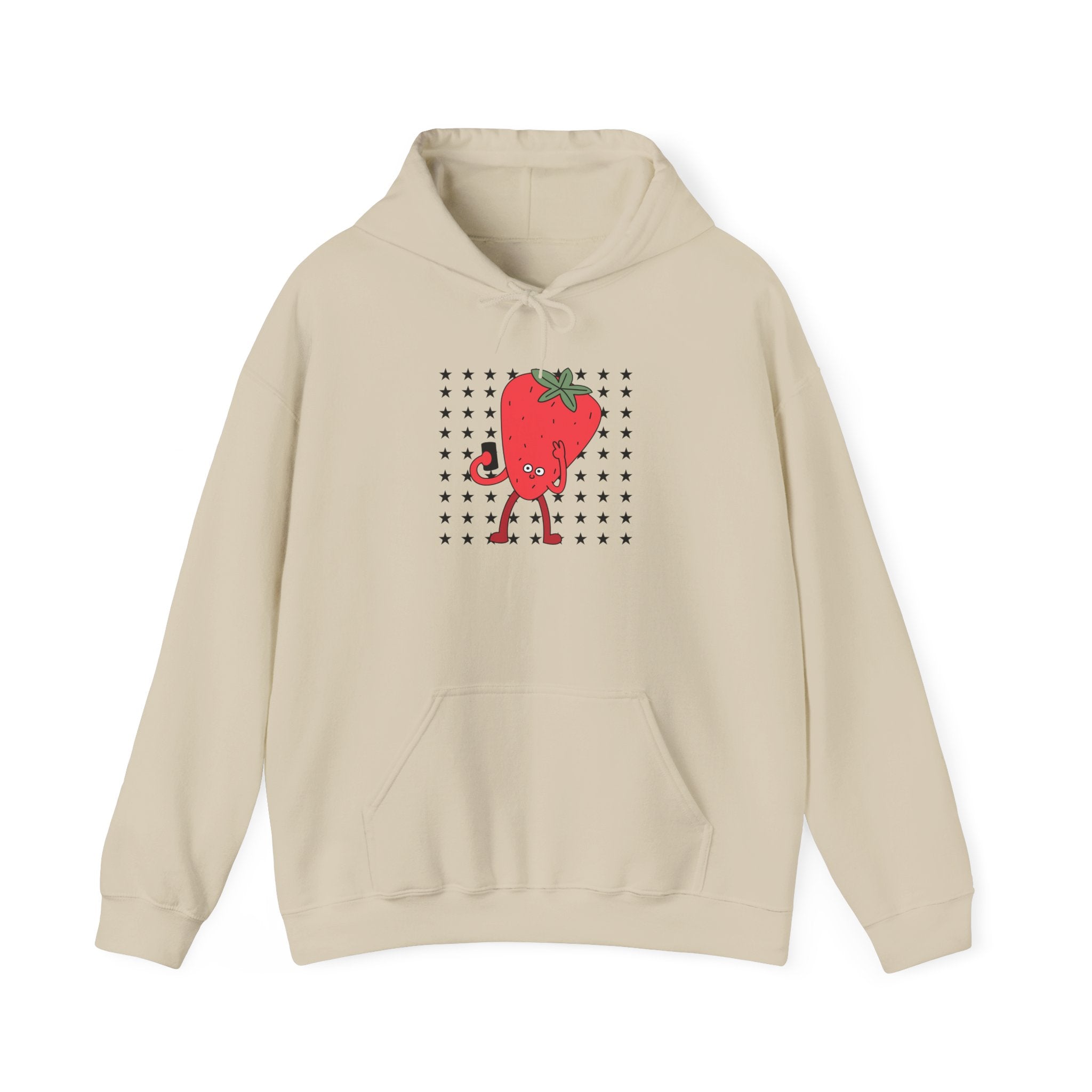Smirking Strawberry Graphic Hoodie