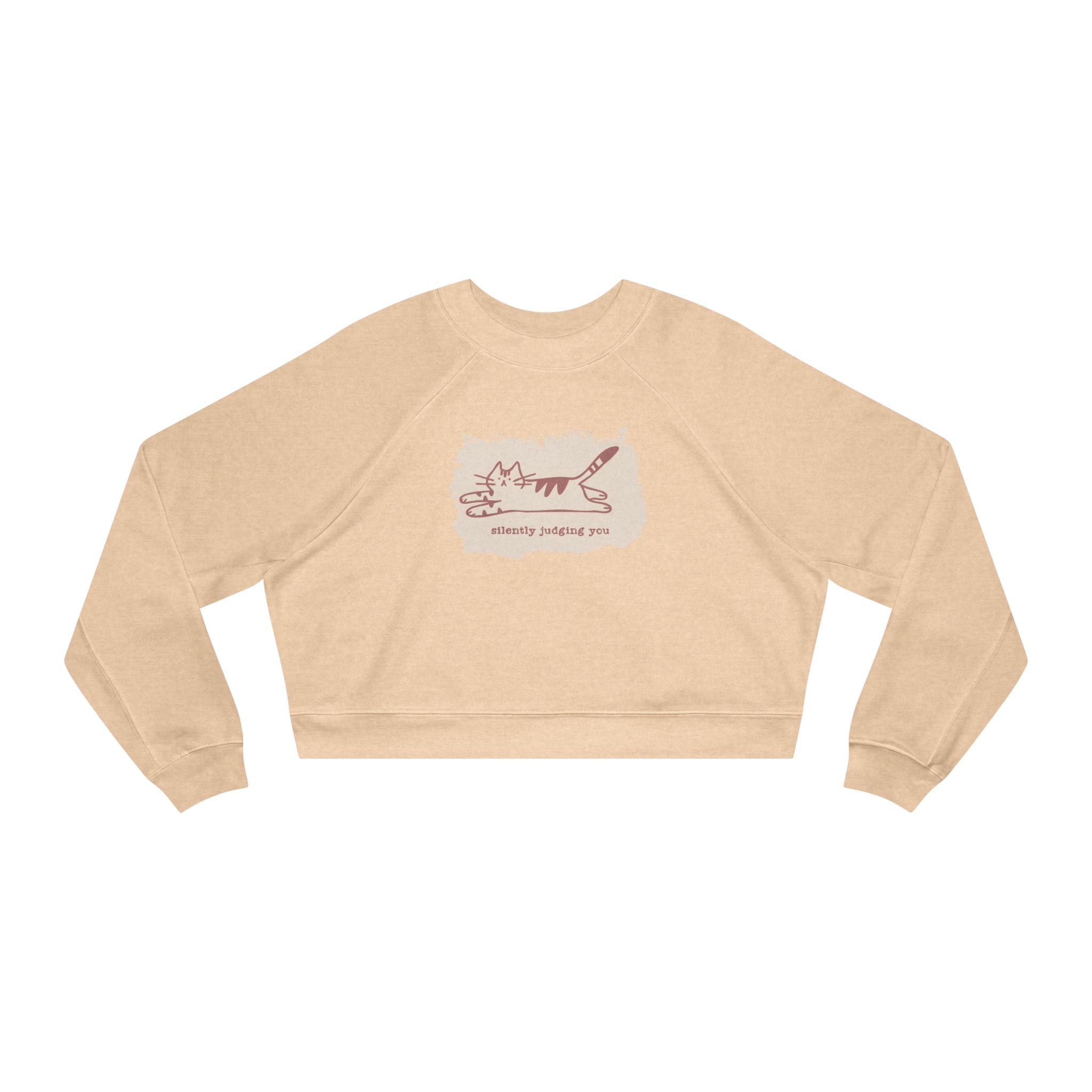 Silently Judging Cat Cropped Sweatshirt