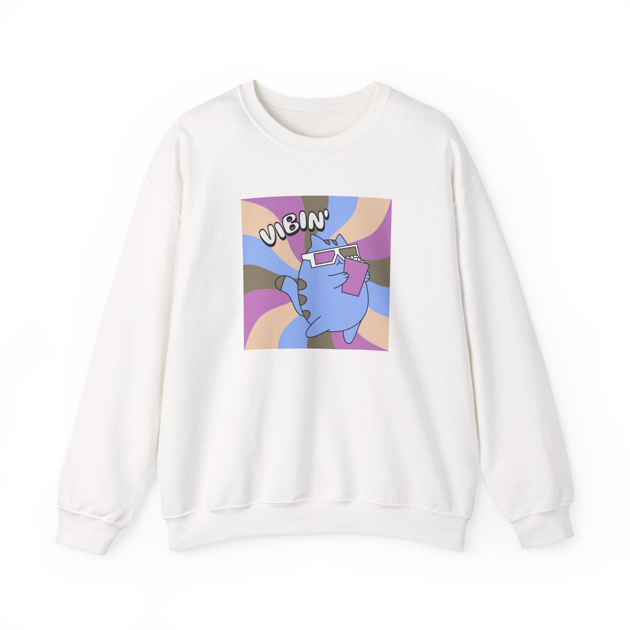 Vibin' Cat Retro Graphic Sweatshirt