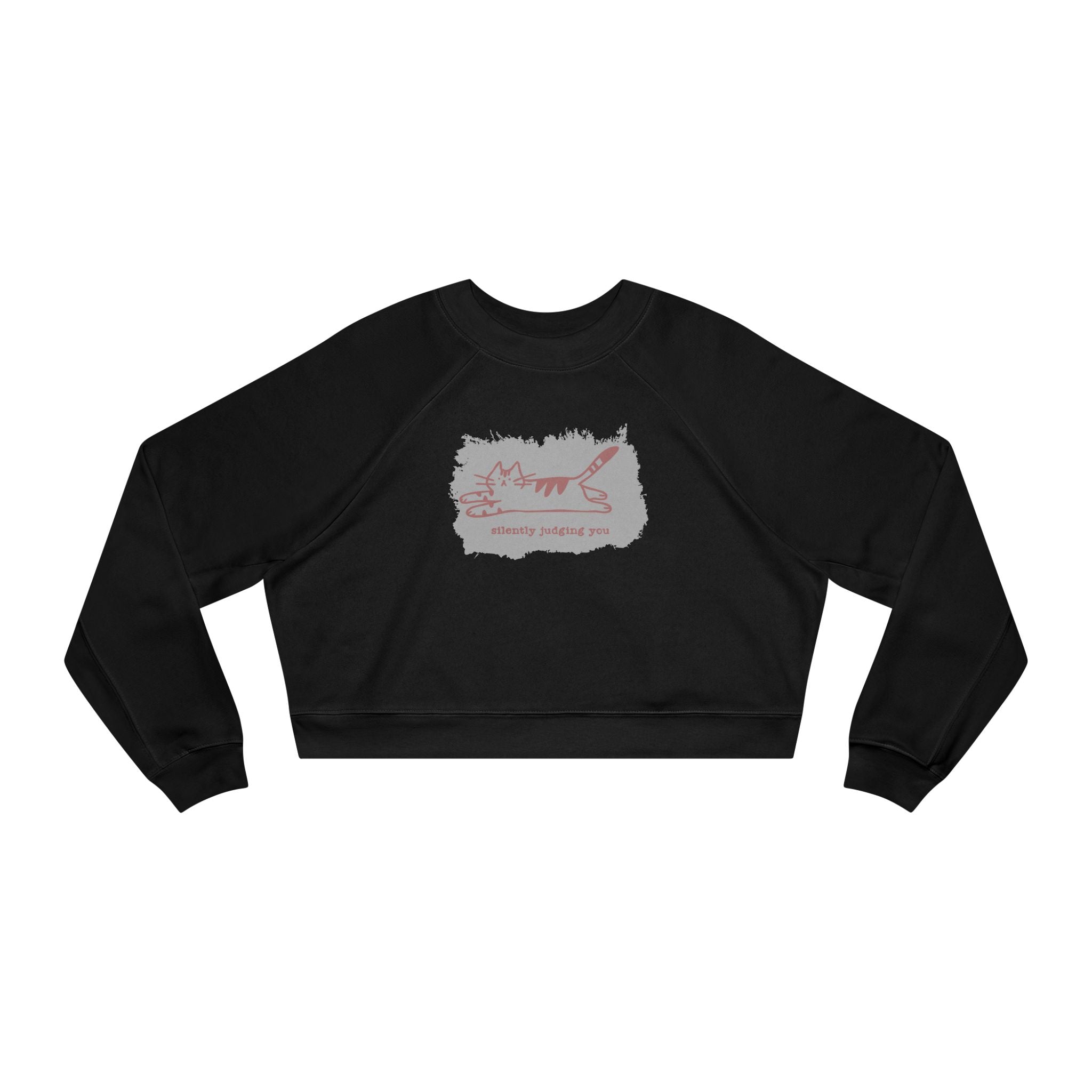 Silently Judging Cat Cropped Sweatshirt