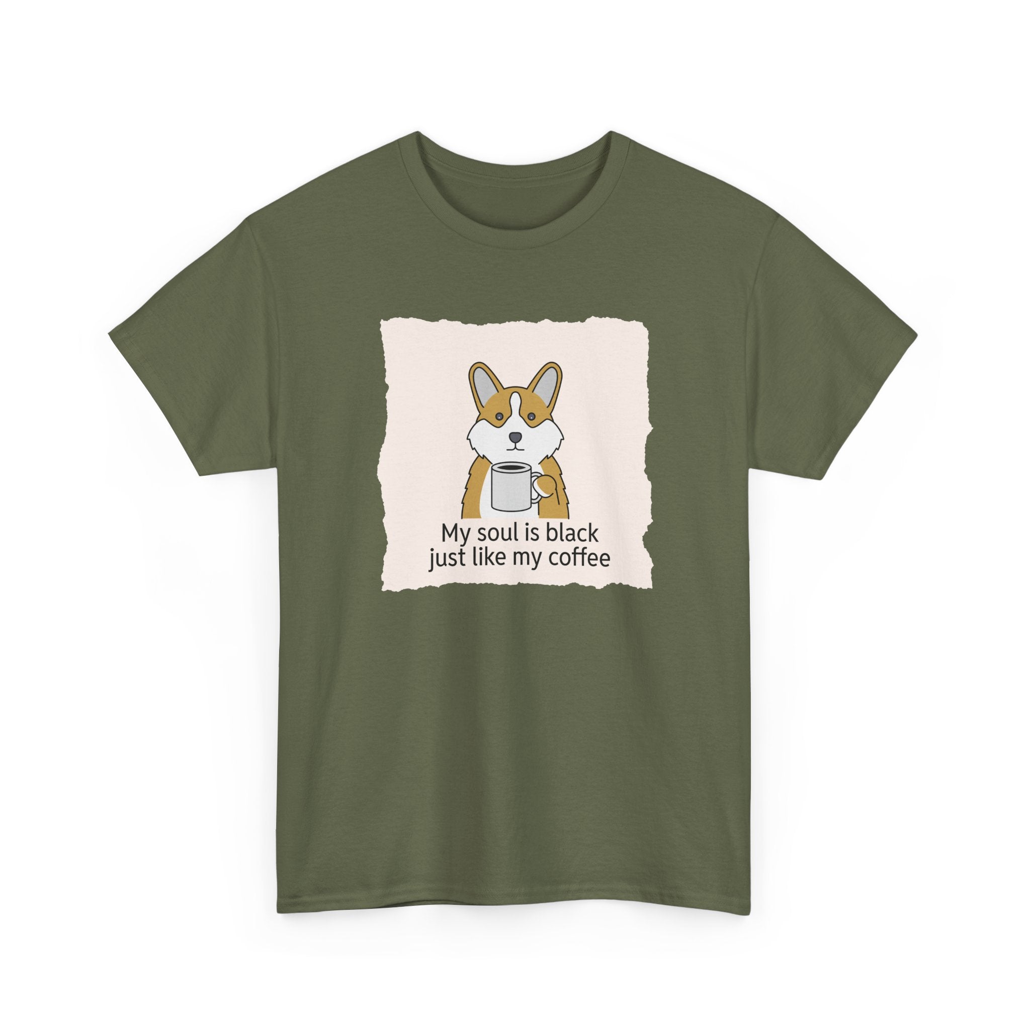 Corgi Coffee 'My soul is black just like my coffee' Tee