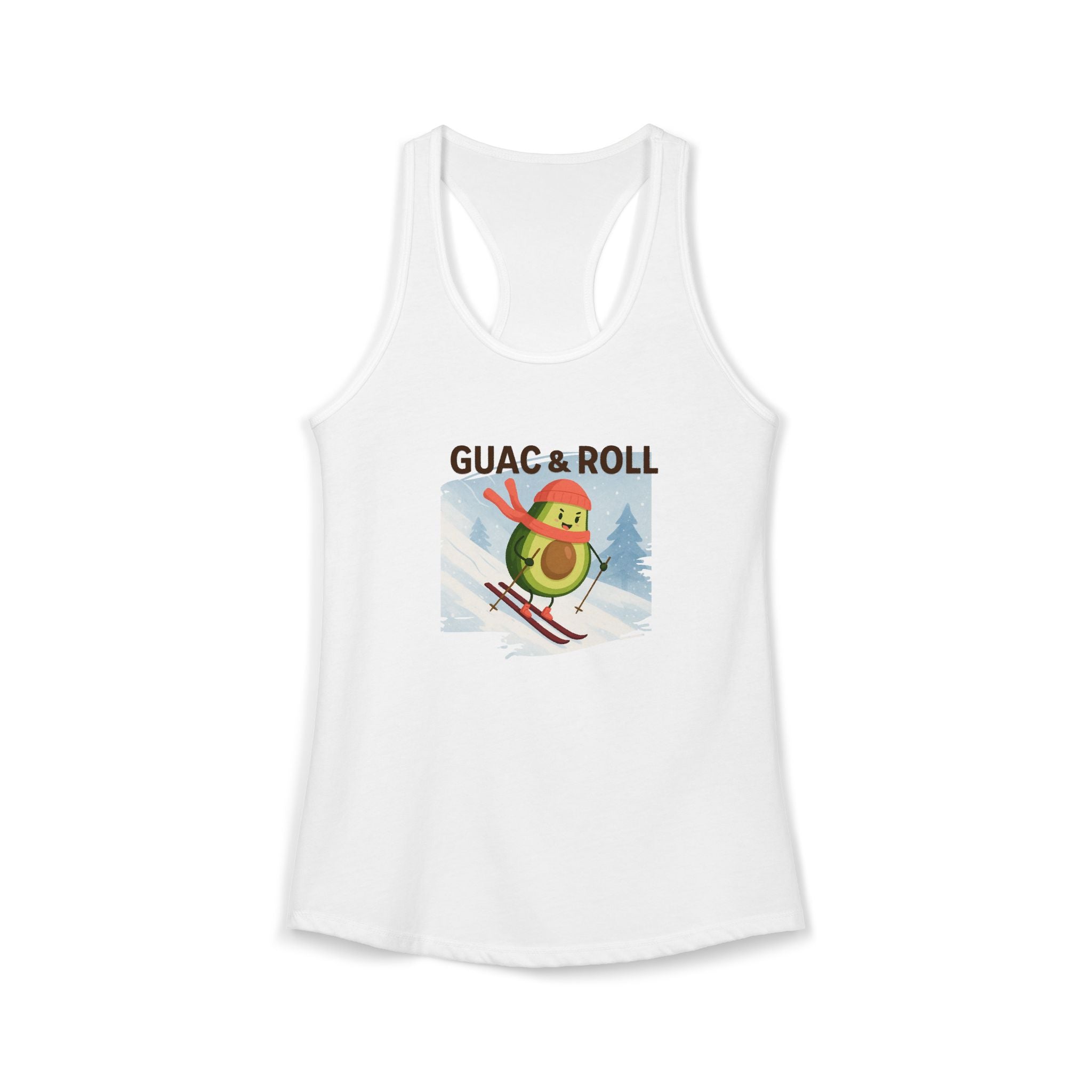 Skiing Avocado Graphic Tank Top