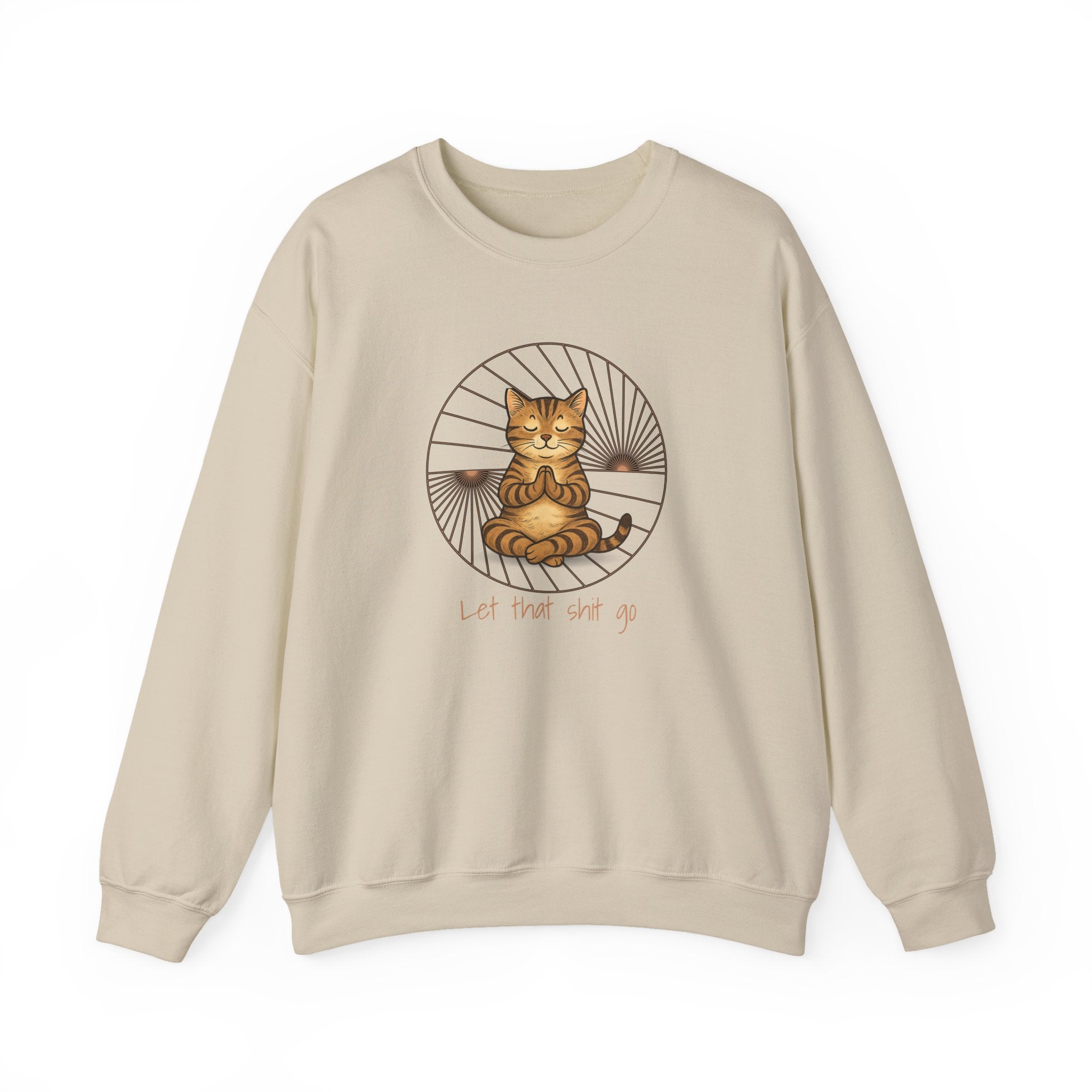 Meditating Cat Illustration Sweatshirt