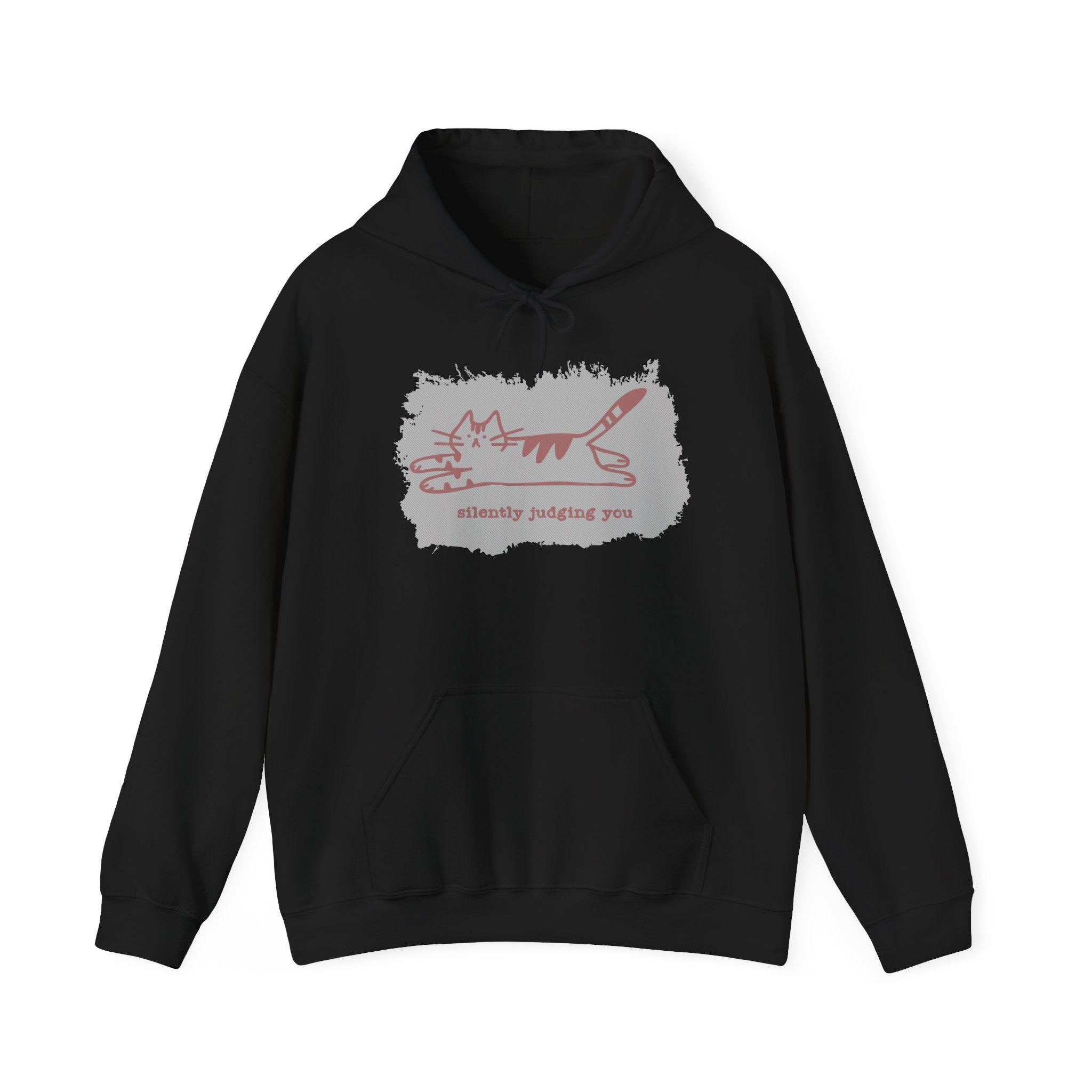 Silently Judging Cat Graphic Hoodie