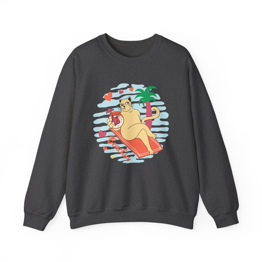 Beachin' Cat Graphic Sweatshirt