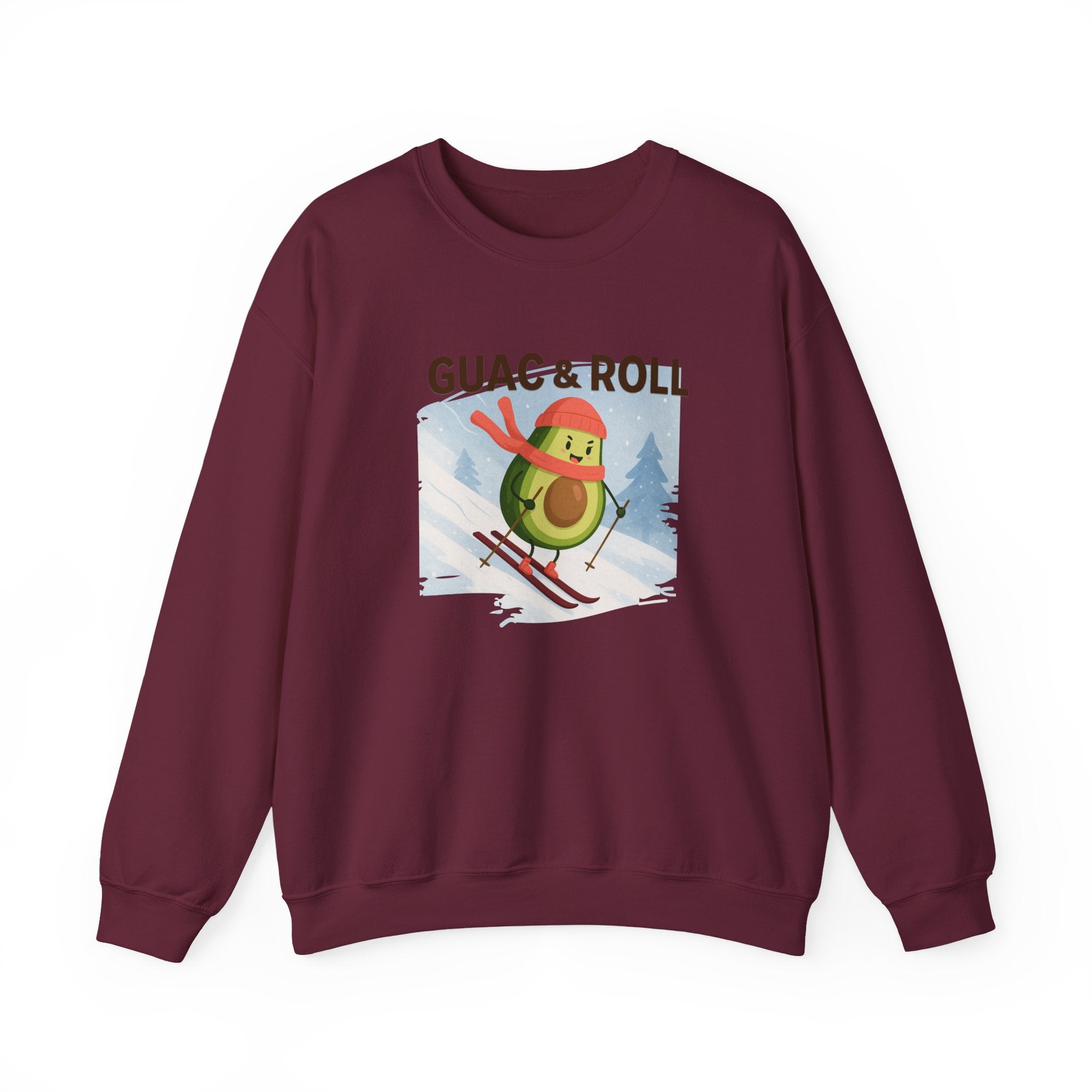 Guac & Roll Avocado Skiing Sweatshirt