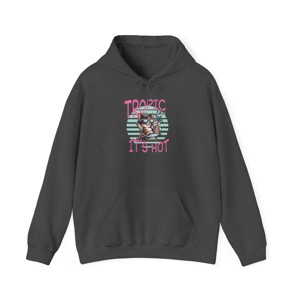 Tropic Like It's Hot Cat Graphic Hoodie
