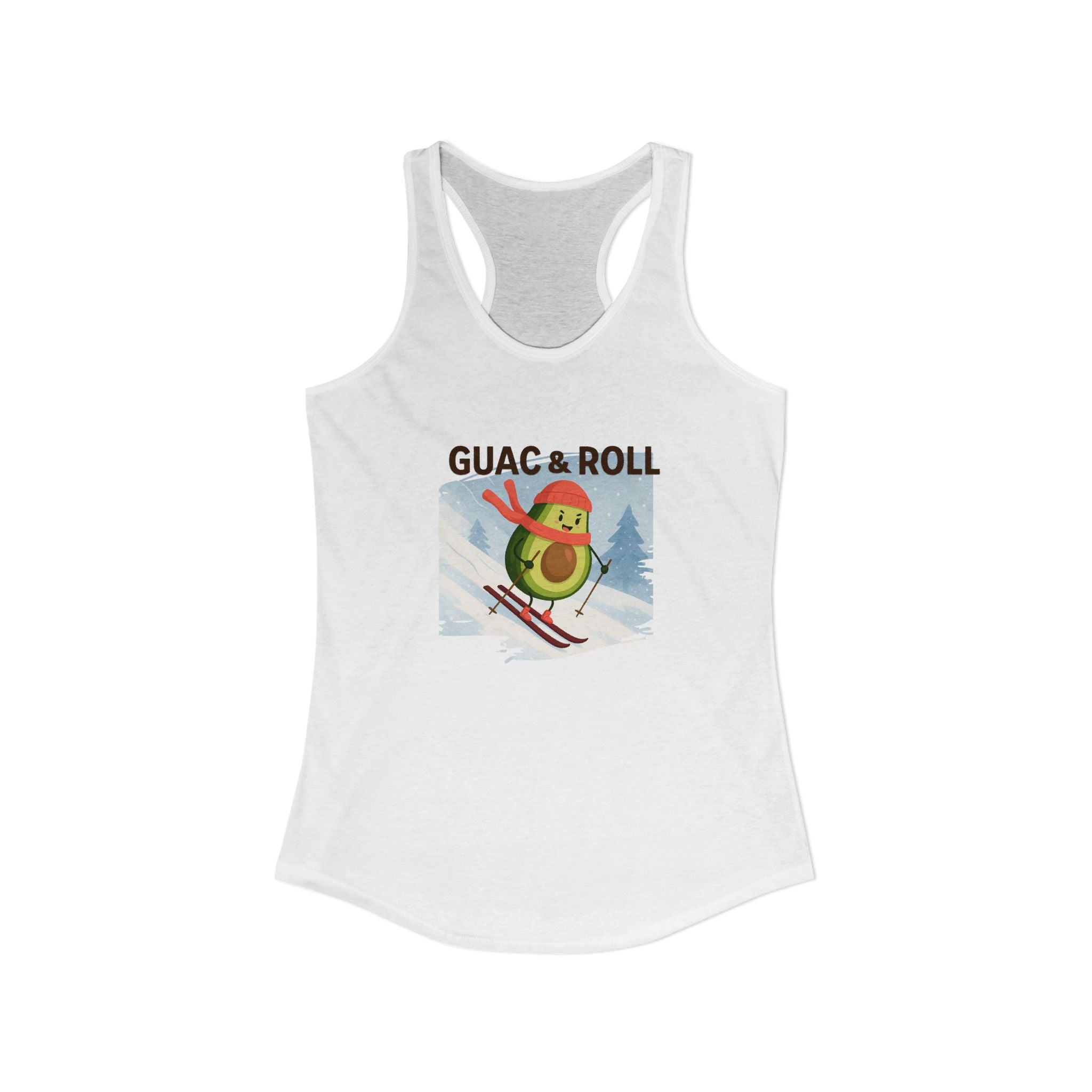 Skiing Avocado Graphic Tank Top