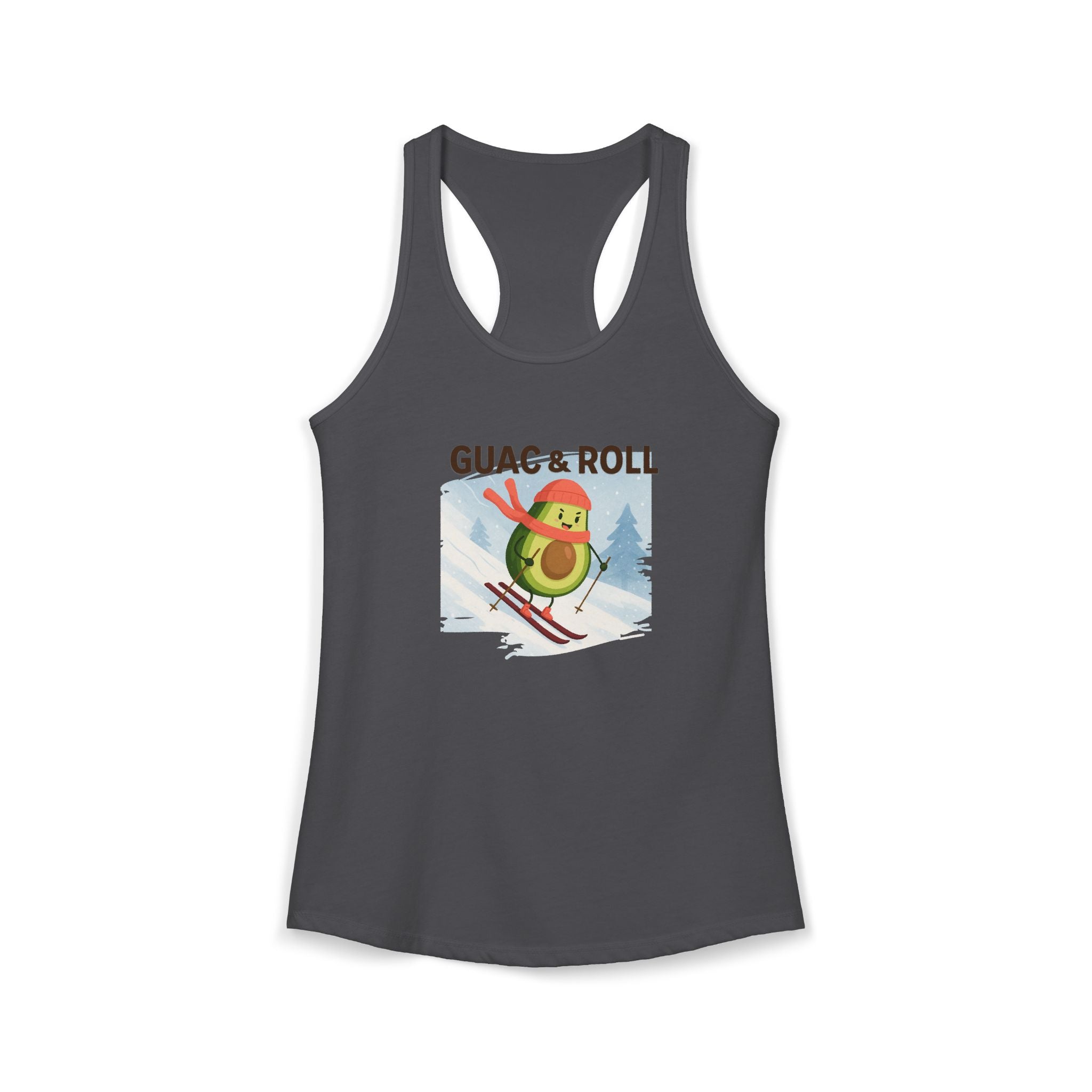 Skiing Avocado Graphic Tank Top
