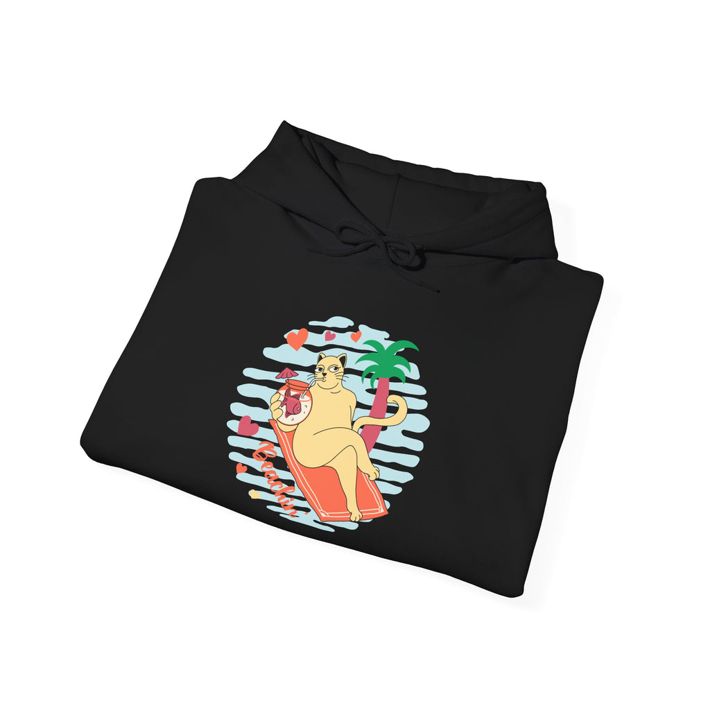 Beachin' Retro Cat Graphic Hoodie