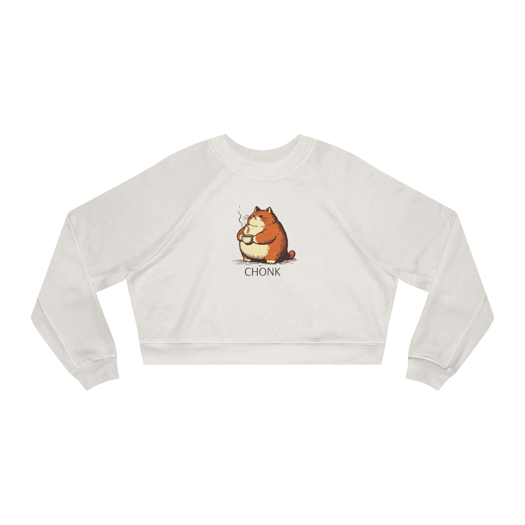 Chonk Cat Illustration Cropped Sweatshirt