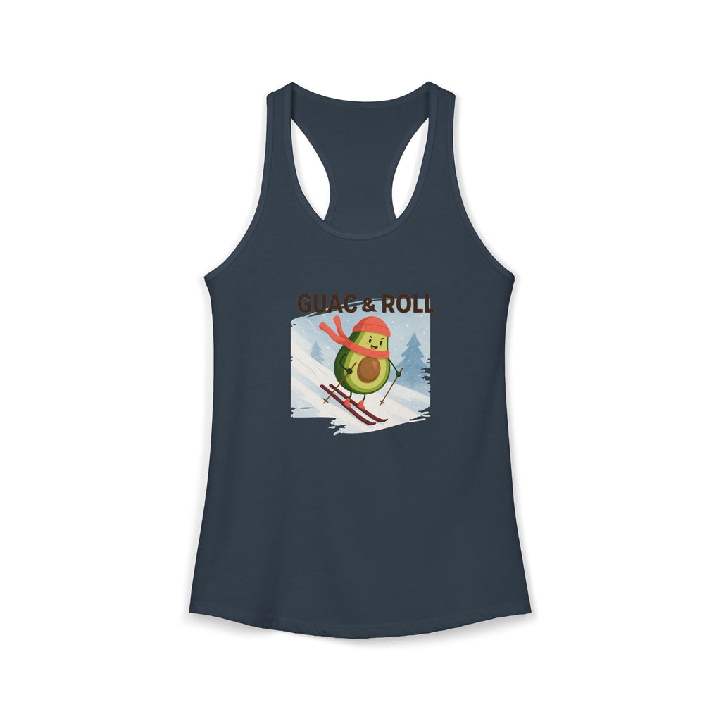 Skiing Avocado Graphic Tank Top