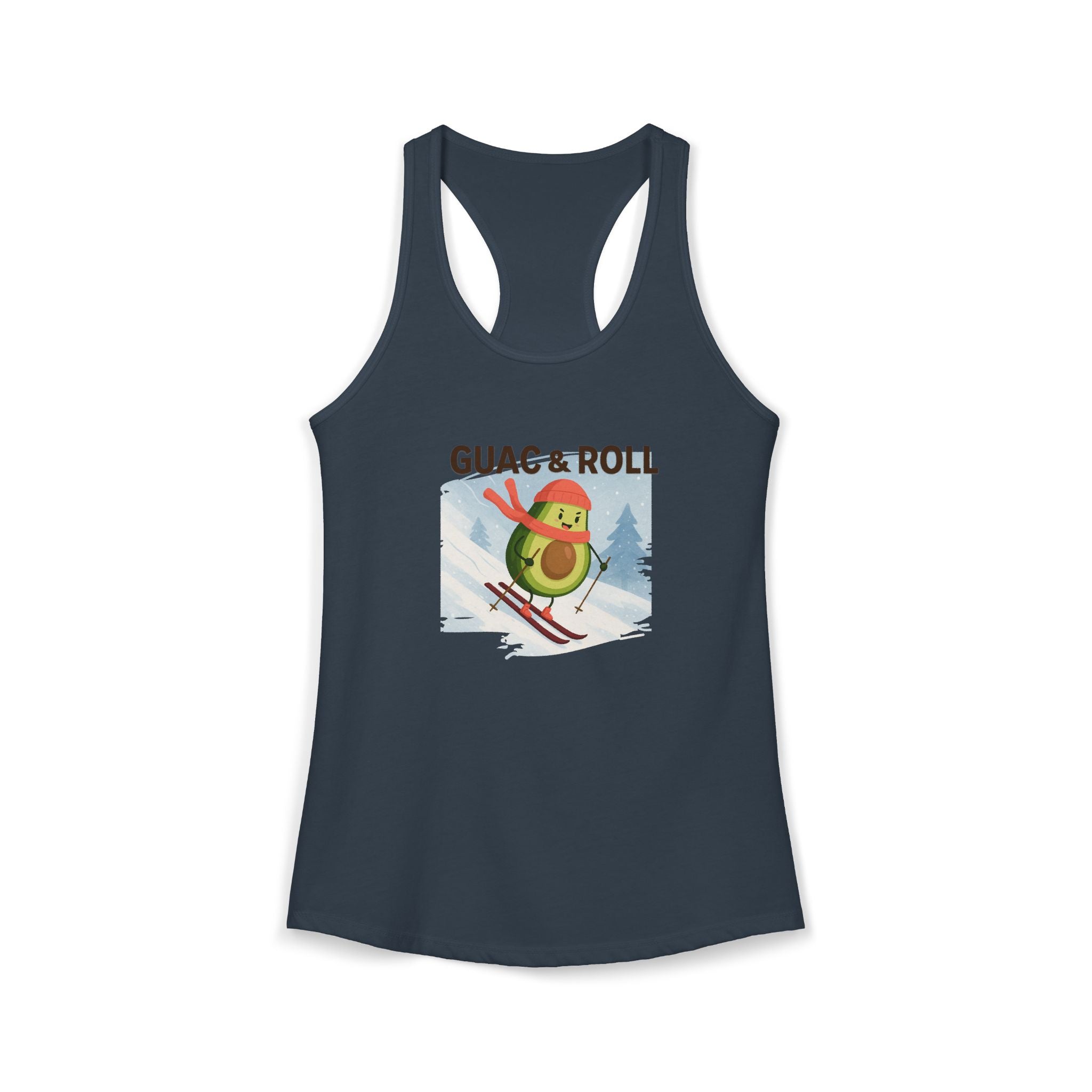 Skiing Avocado Graphic Tank Top