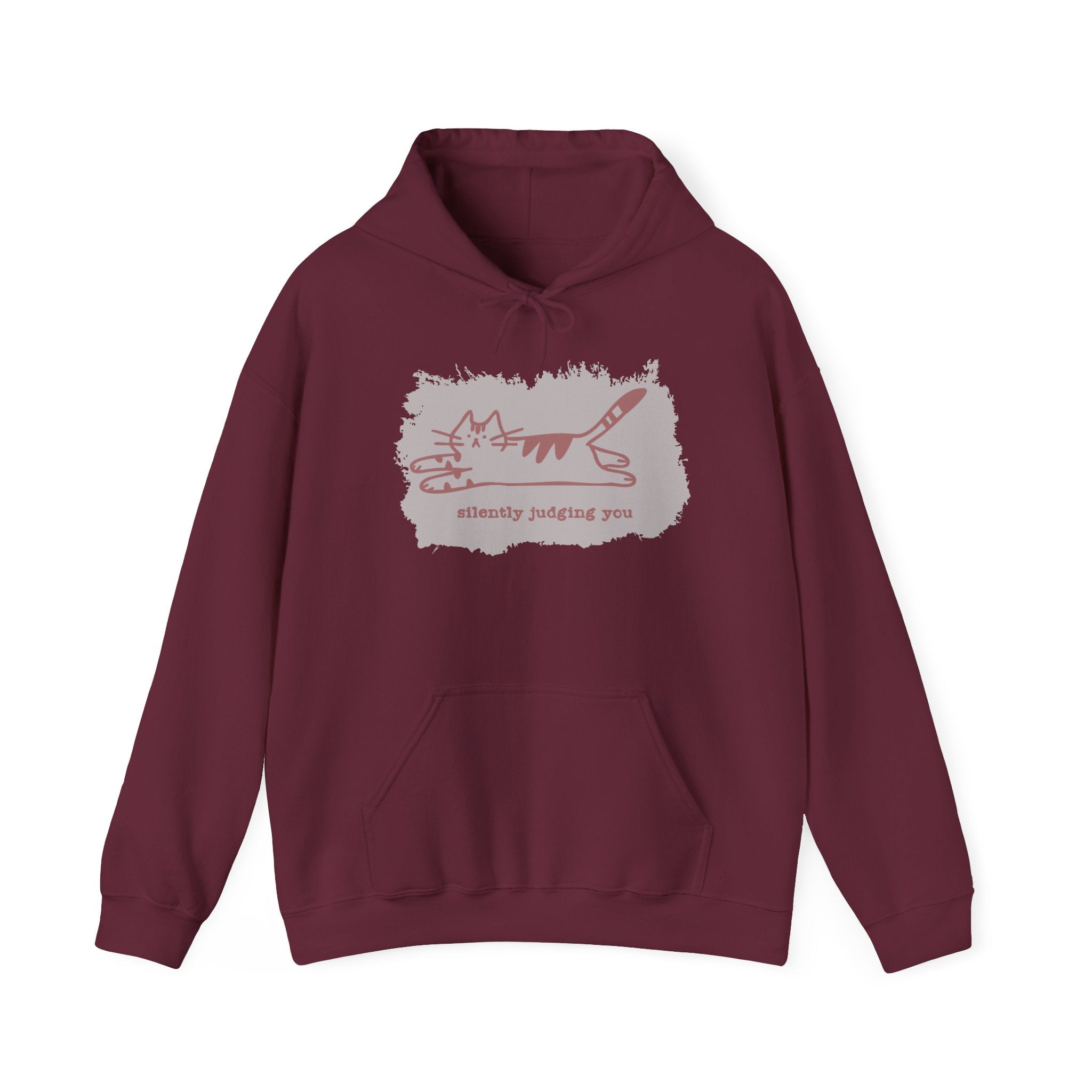 Silently Judging Cat Graphic Hoodie