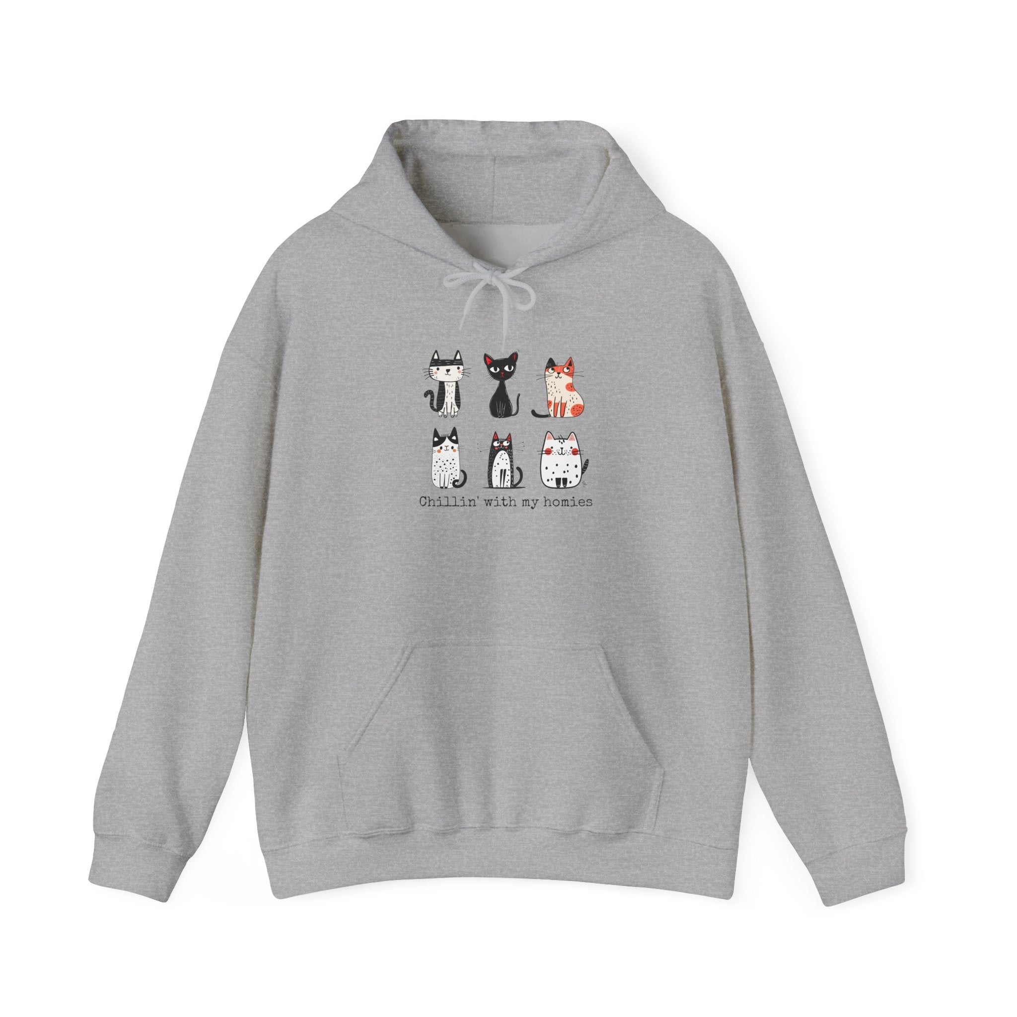 Chillin' with my Homies Cat Graphic Hoodie