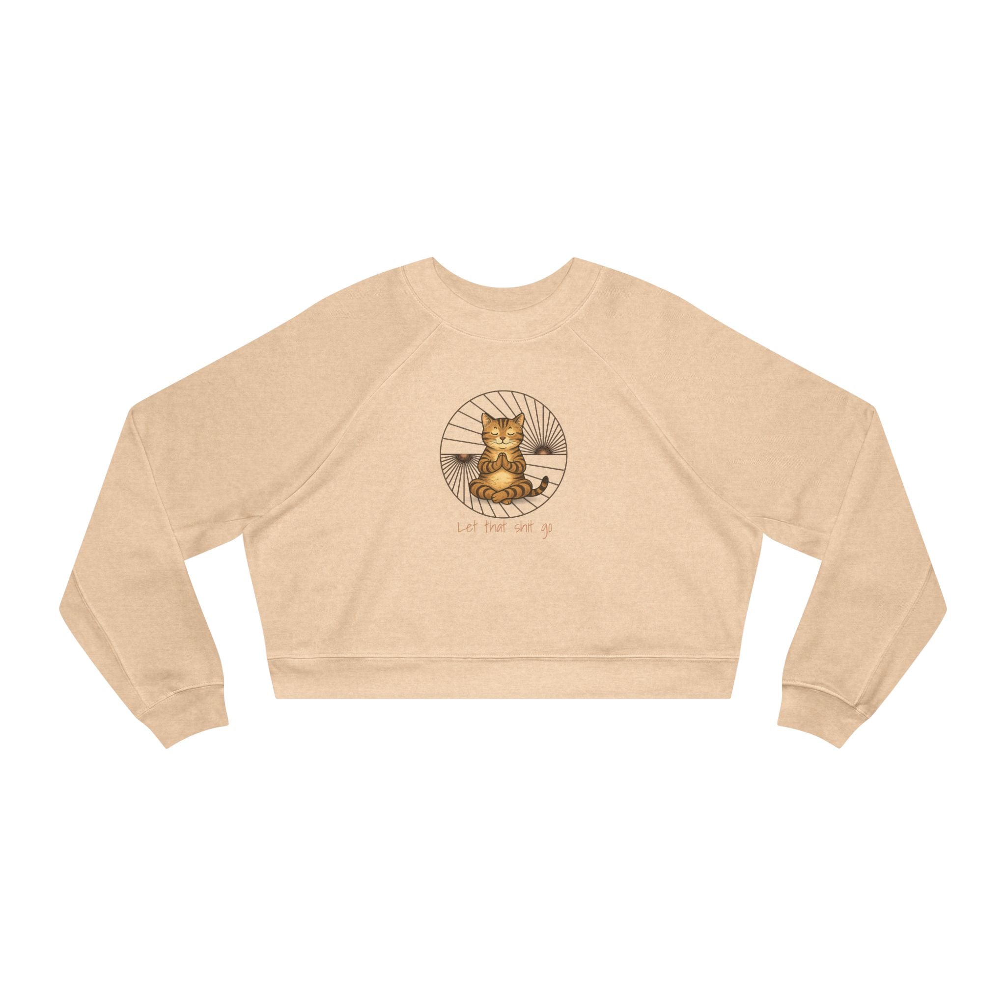 Golden Cat Illustration Cropped Sweatshirt