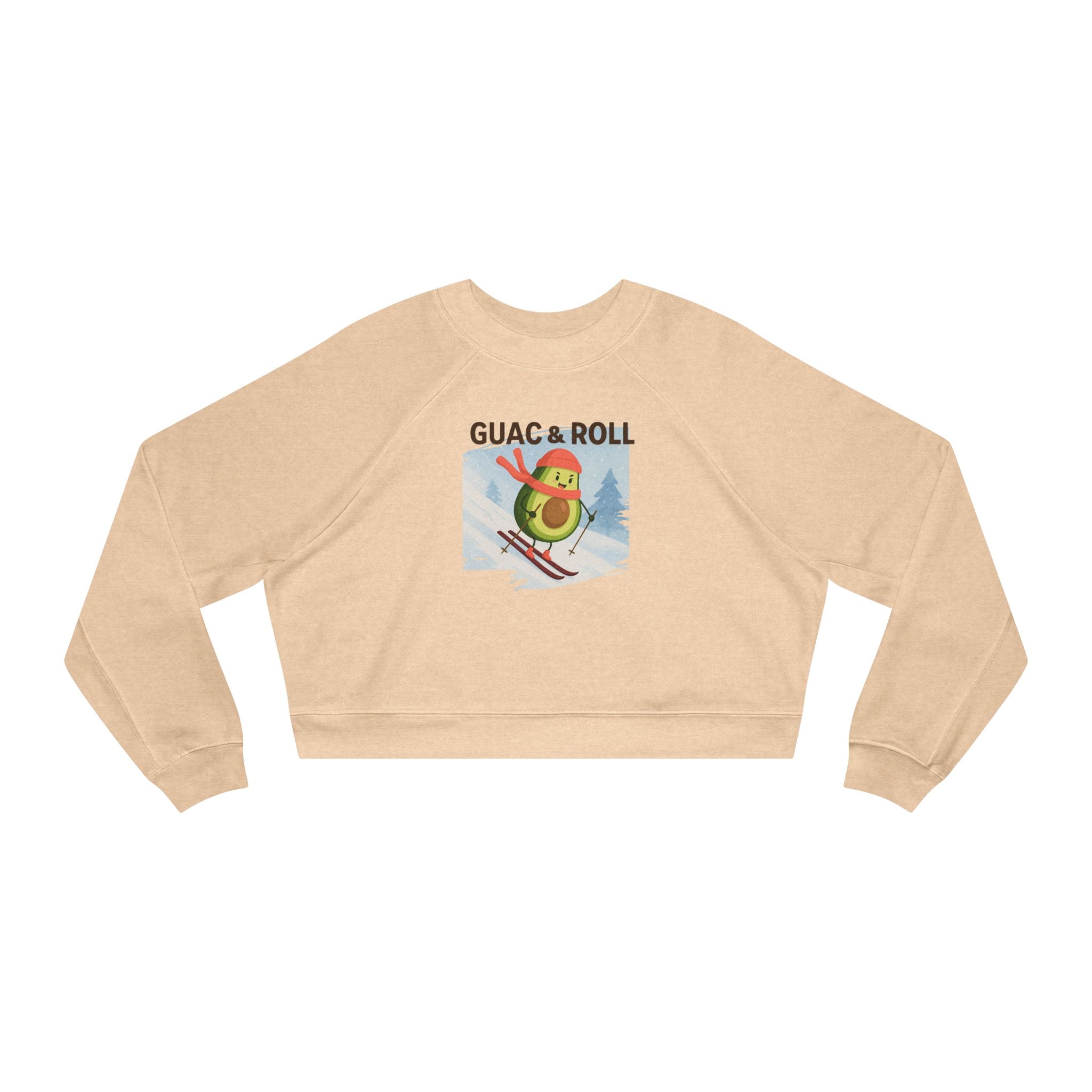 Guac & Roll Avocado Skiing Cropped Sweatshirt