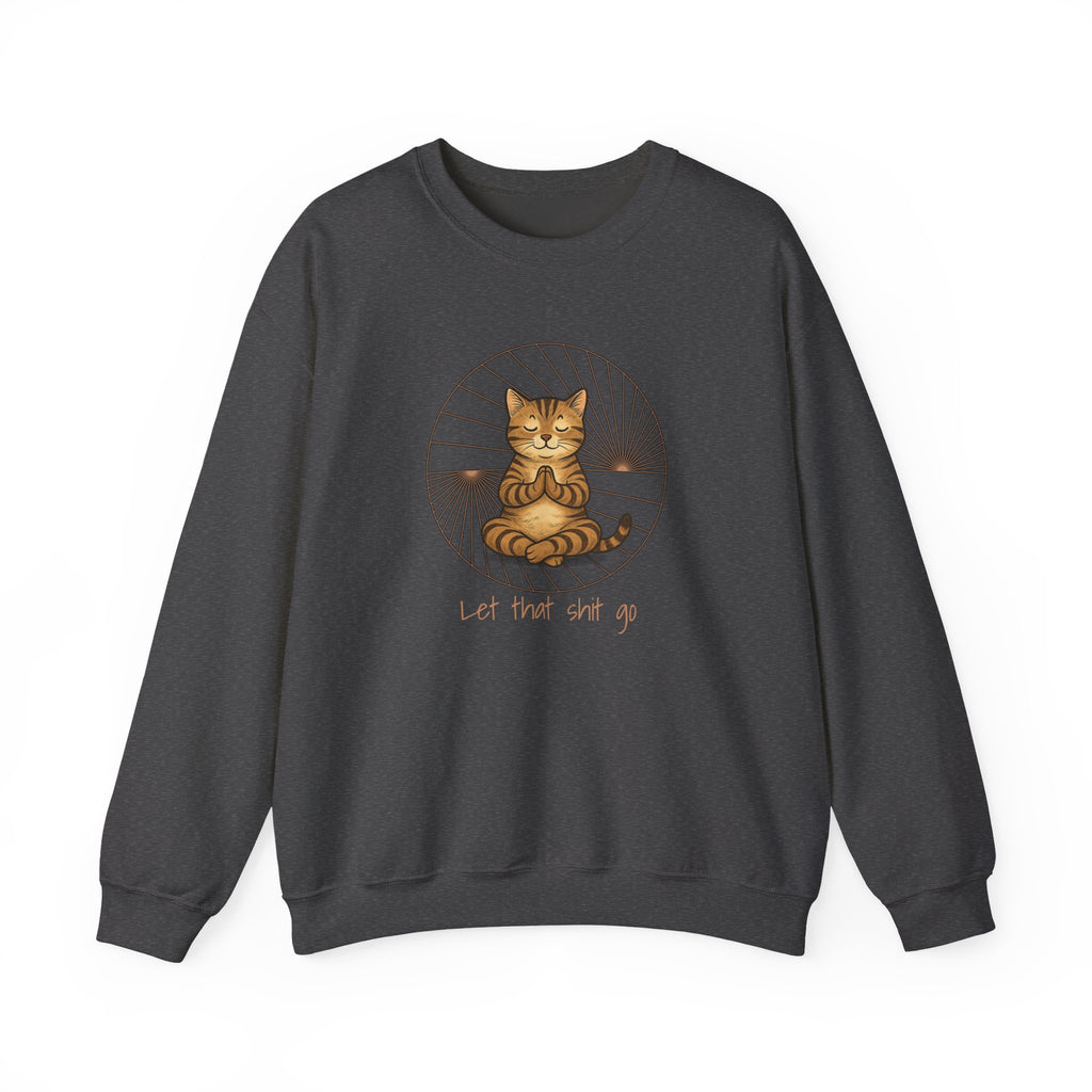 Meditating Cat Illustration Sweatshirt