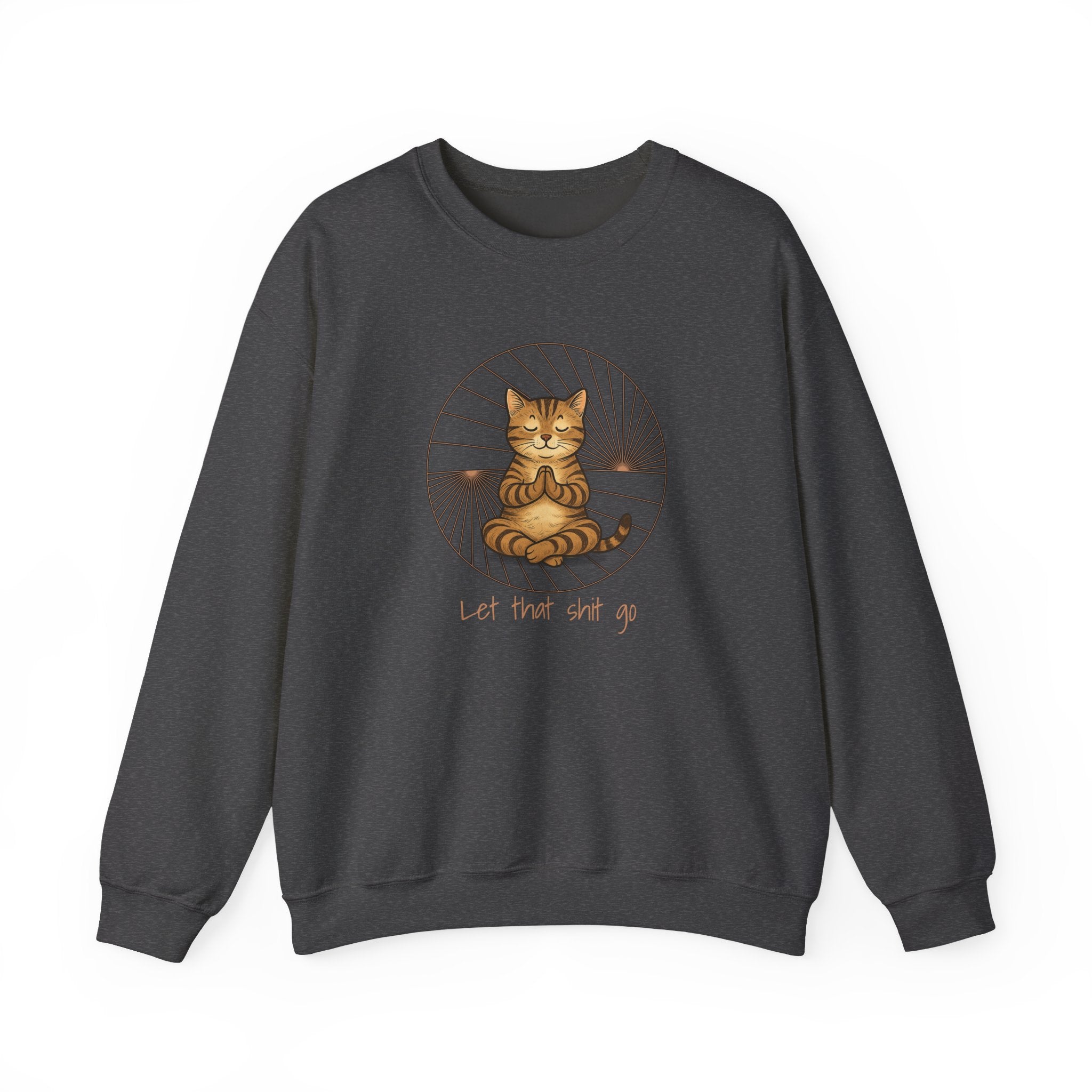 Meditating Cat Illustration Sweatshirt