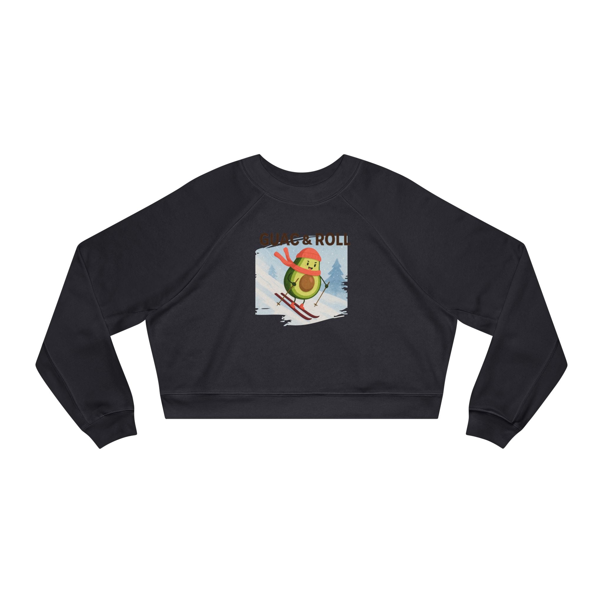 Guac & Roll Avocado Skiing Cropped Sweatshirt