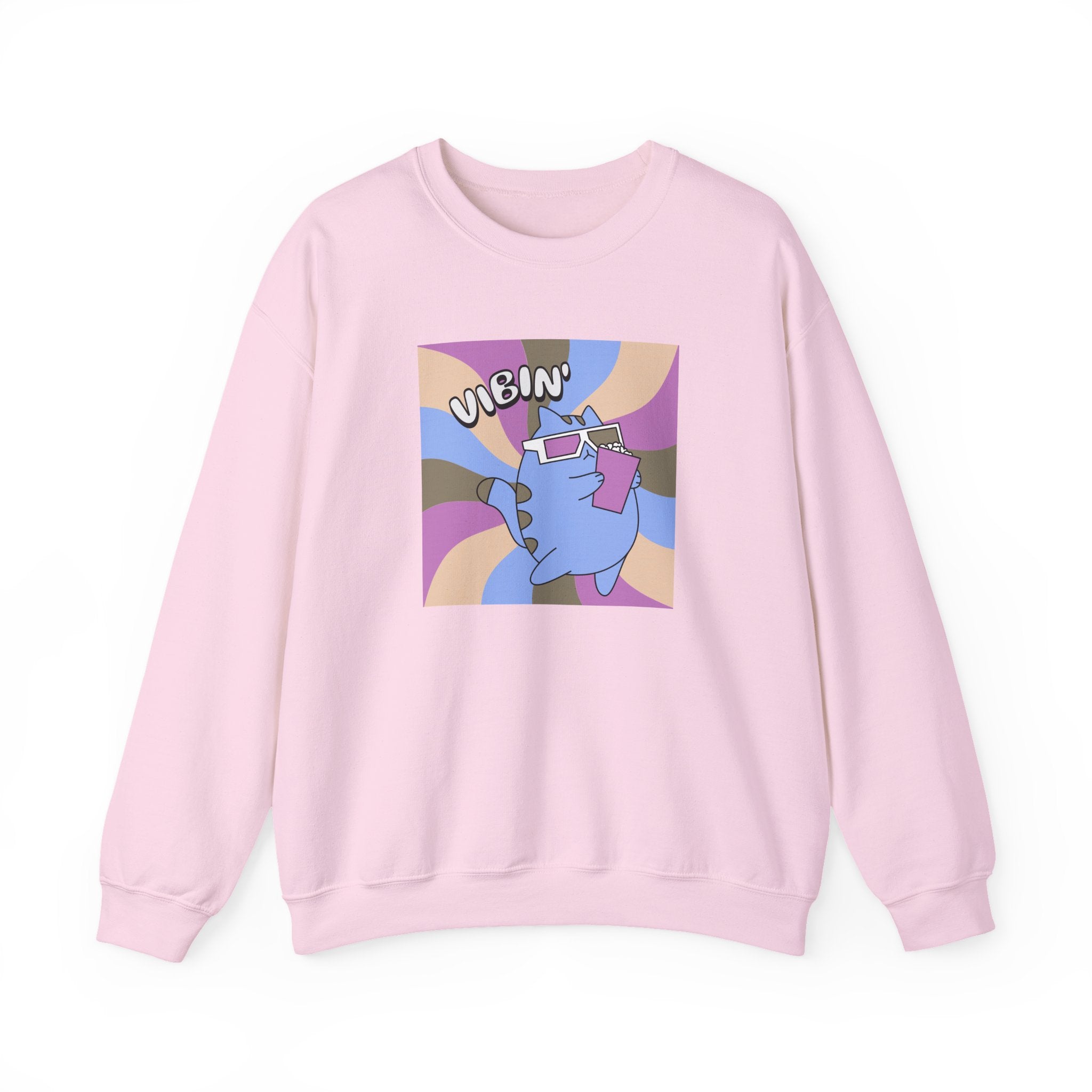Vibin' Cat Retro Graphic Sweatshirt