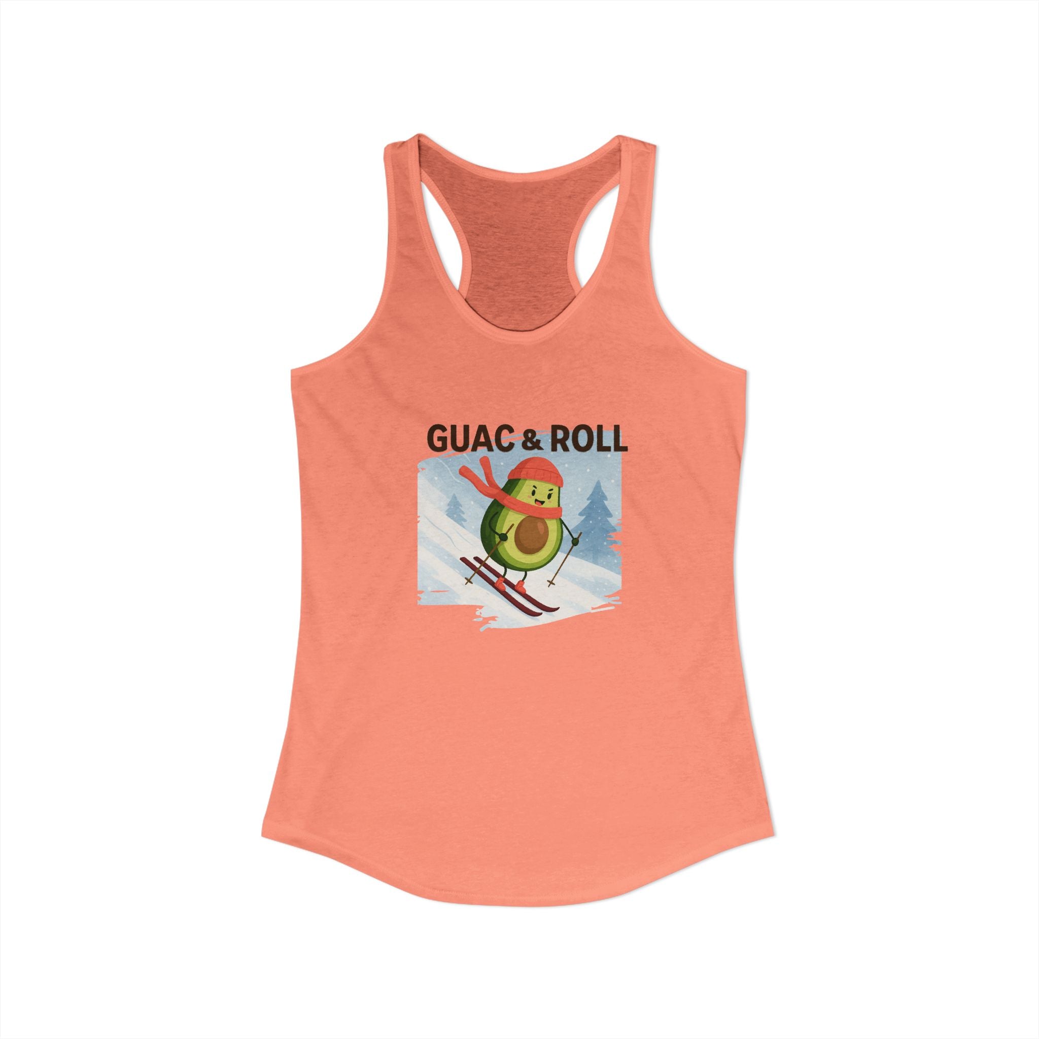 Skiing Avocado Graphic Tank Top