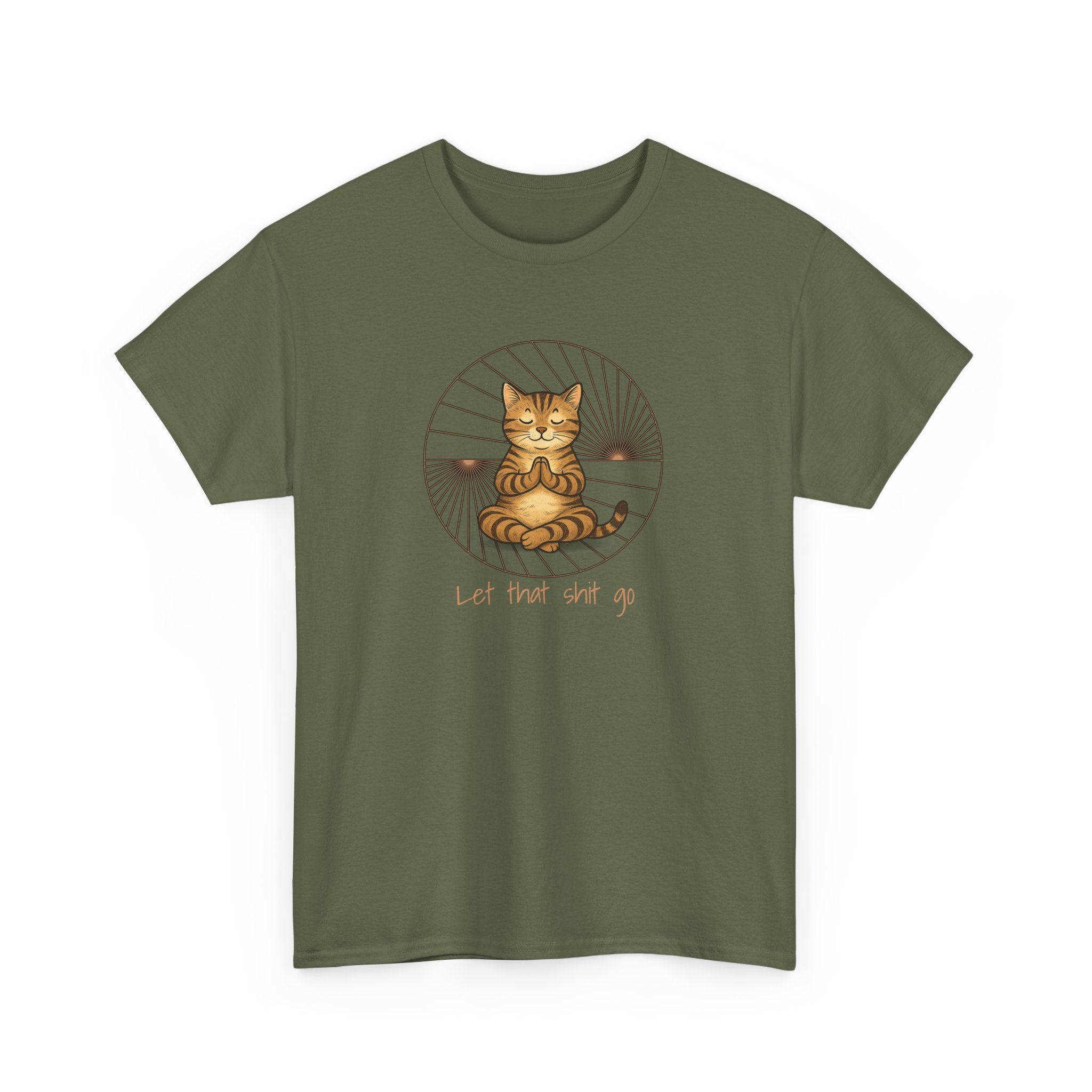 Meditating Cat Let That Shit Go Tee