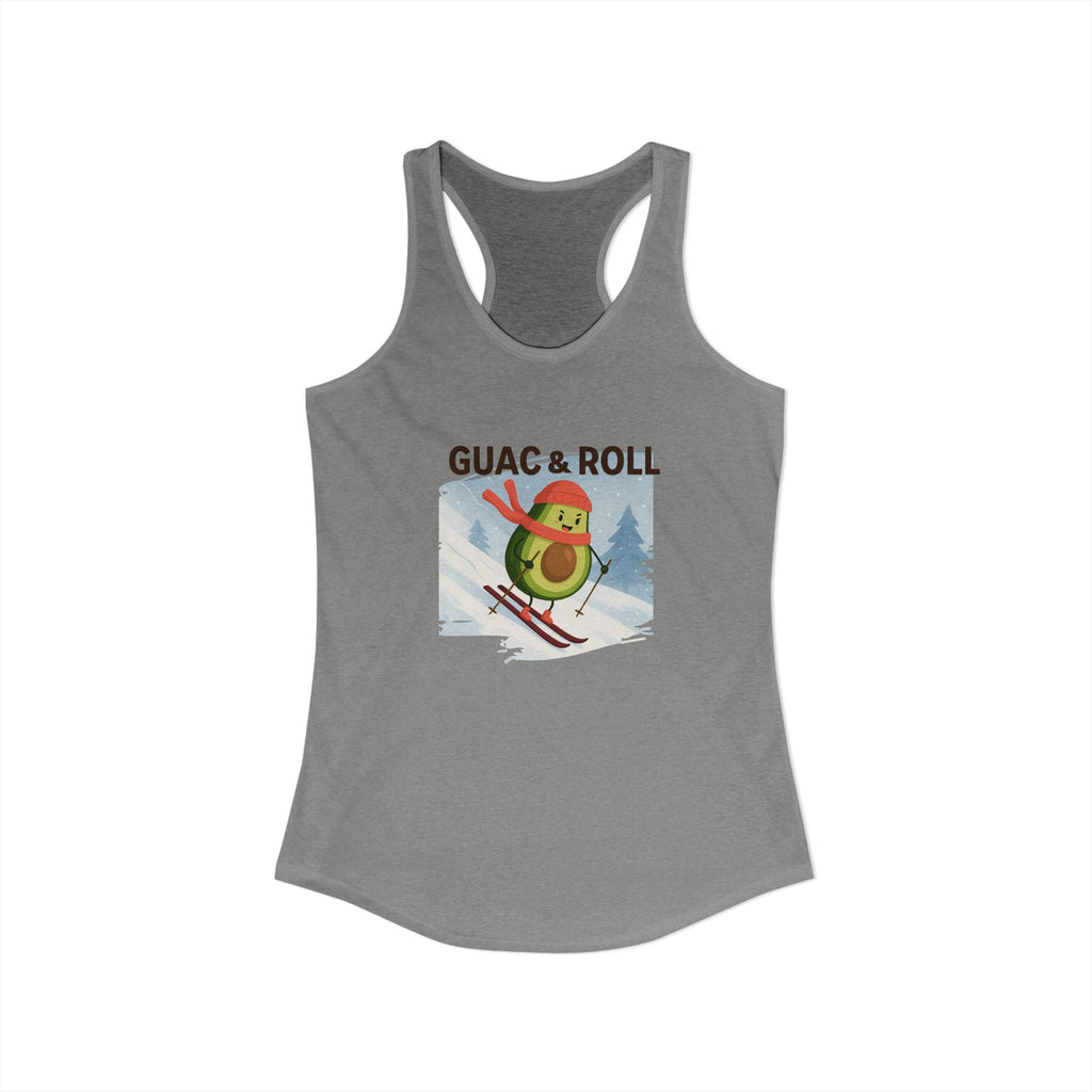Skiing Avocado Graphic Tank Top