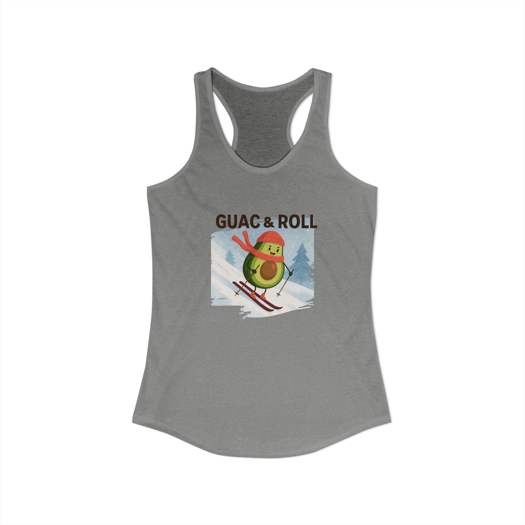 Skiing Avocado Graphic Tank Top