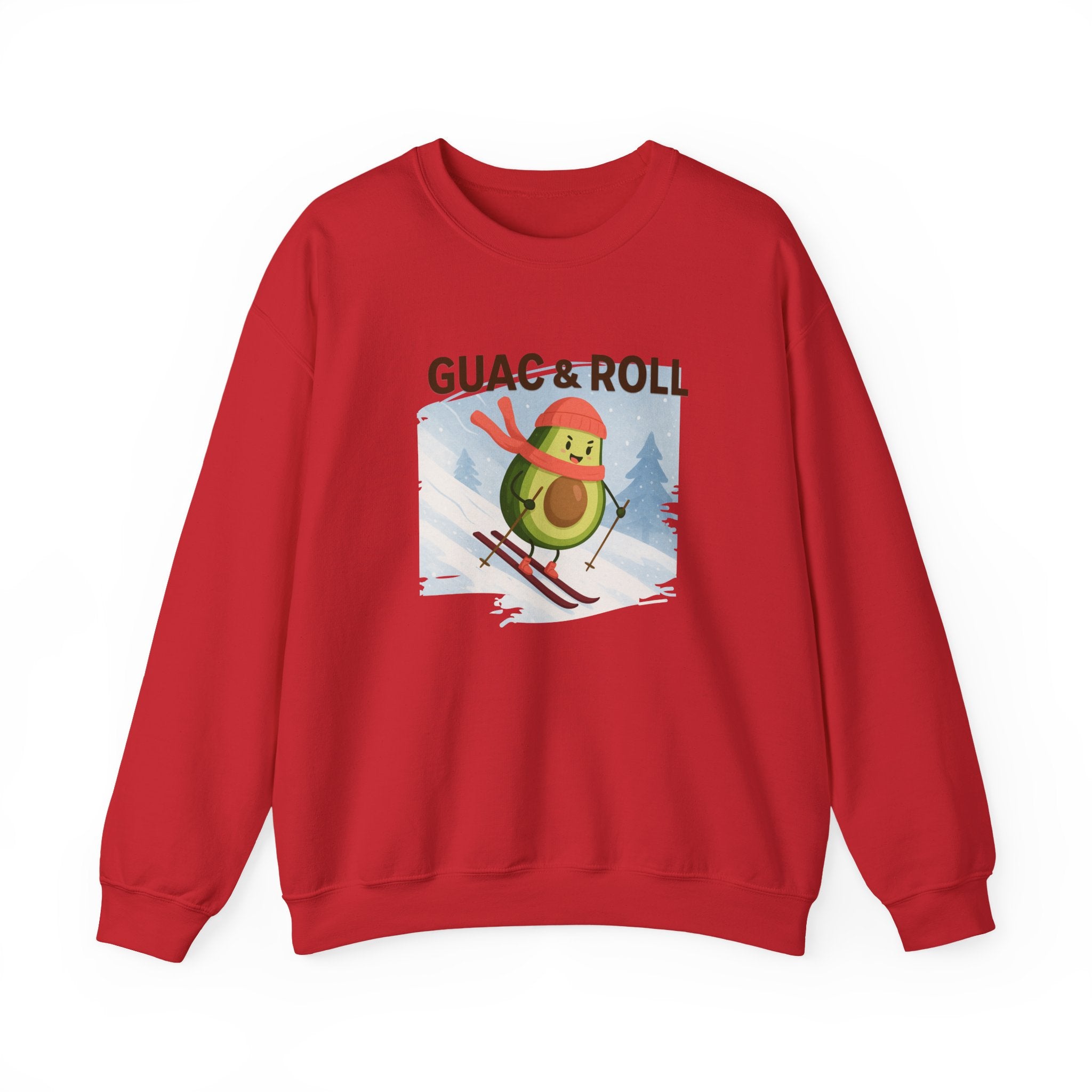 Guac & Roll Avocado Skiing Sweatshirt