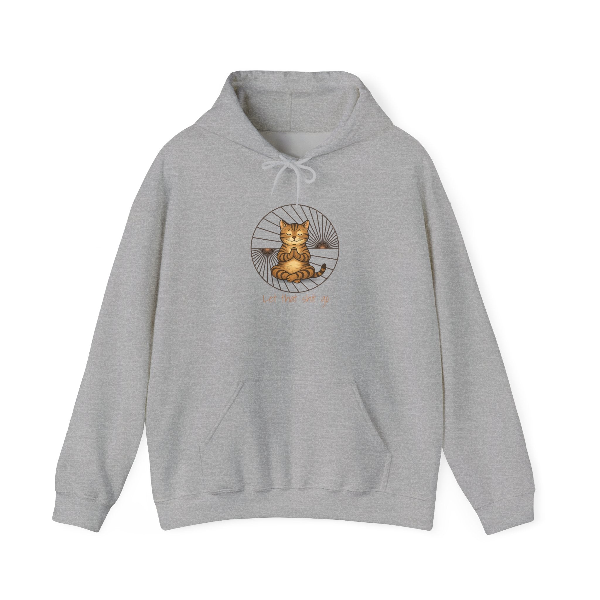 Meditating Cat Illustration Hoodie