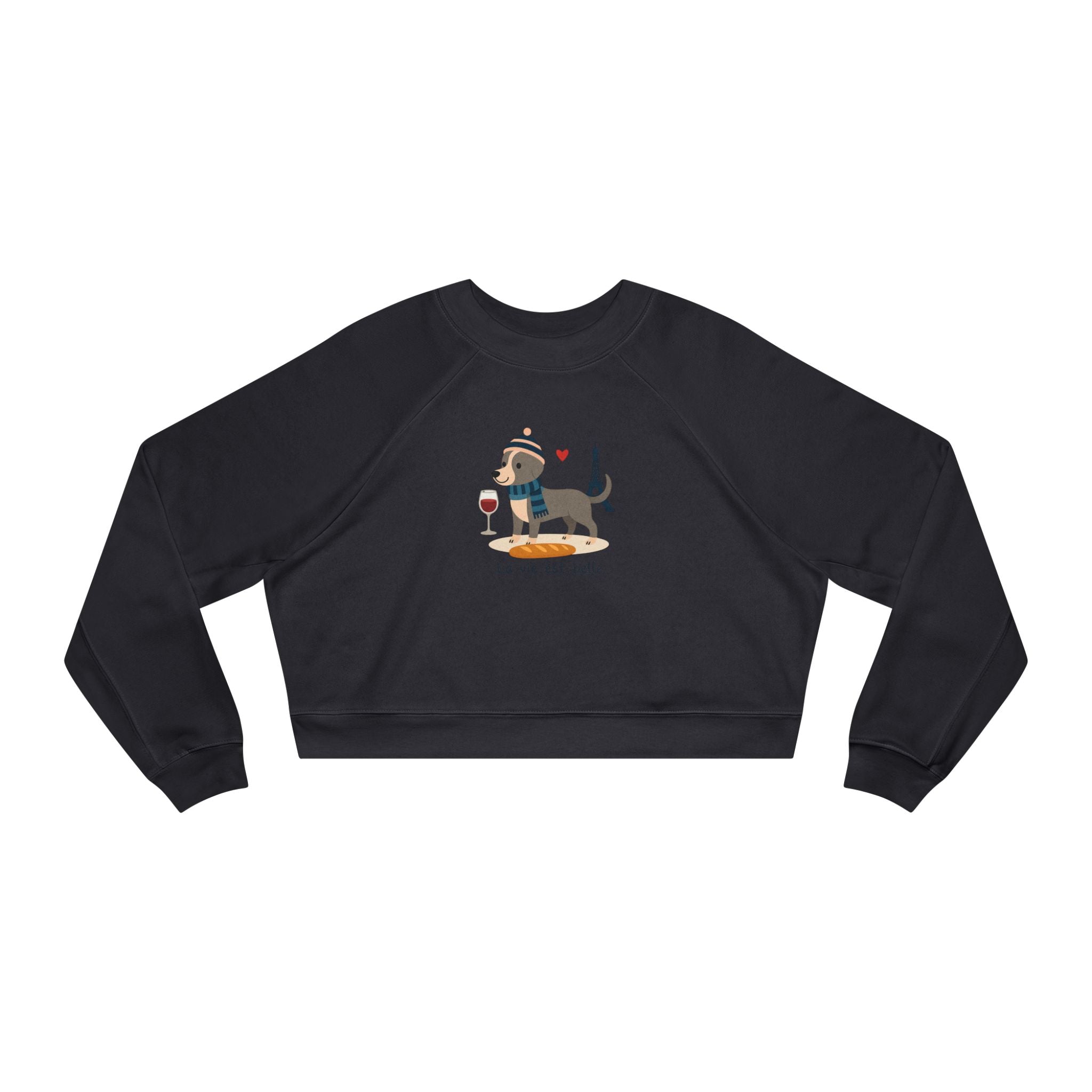 Dachshund in Paris Cropped Sweatshirt
